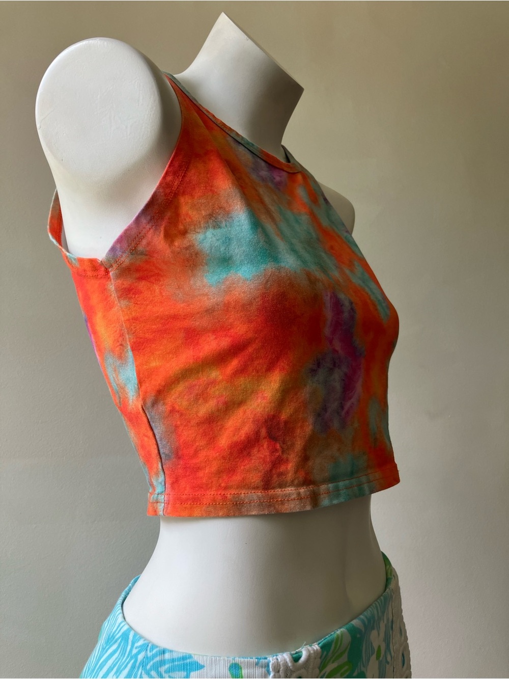 SweatyRocks | Tie Die Cotton Sleeveless Crop Tank Top